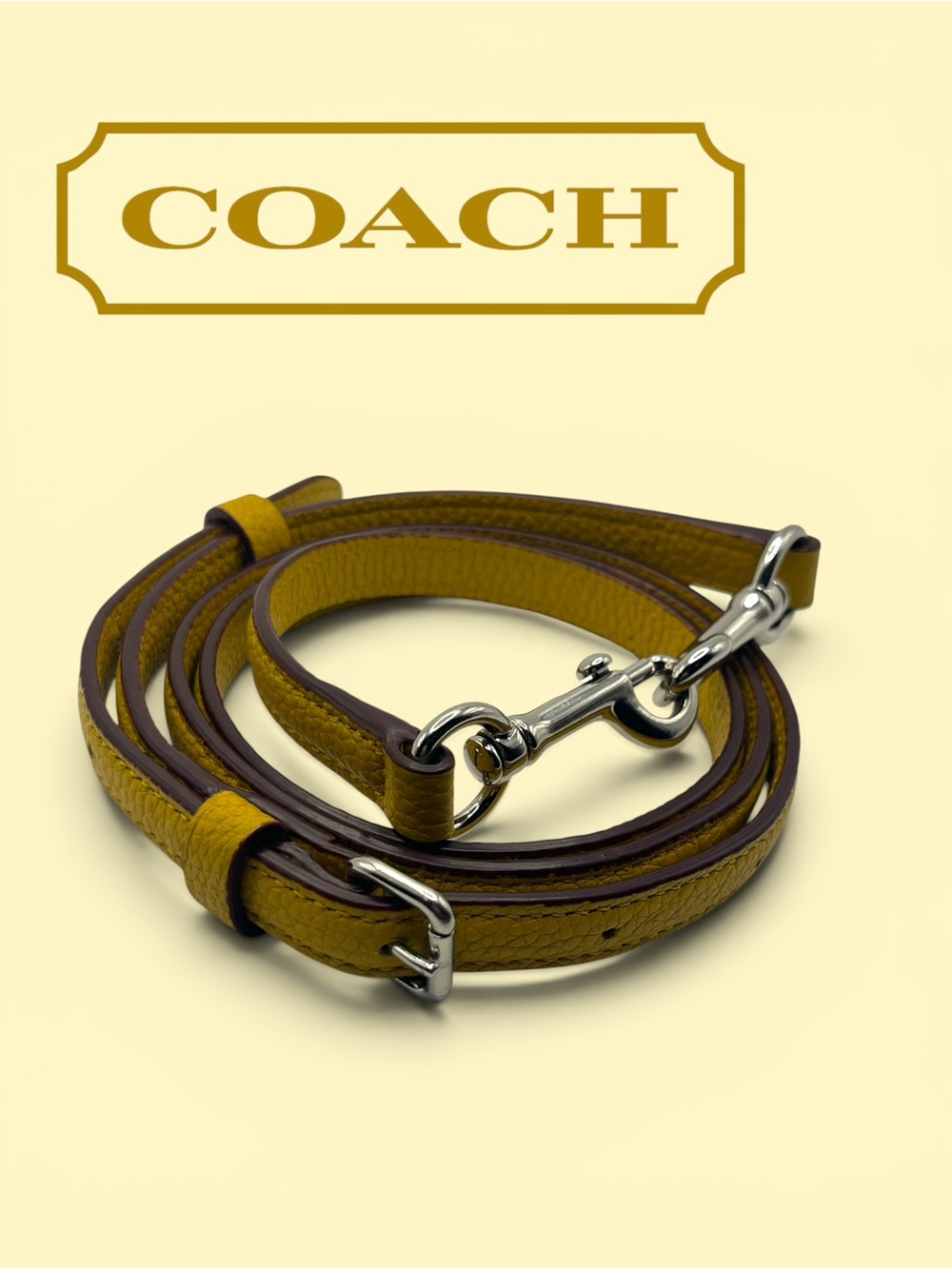 Coach Yellow Leather Adjustable Silver Hardware Replacement Strap
